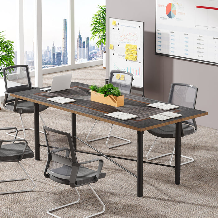 6FT Conference Table, Modern Meeting Table Training Boardroom Table Tribesigns