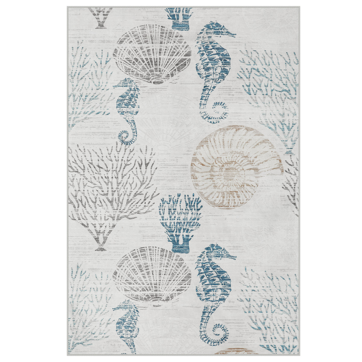 Tribesigns Coastal Washable Runner Rug,Kitchen Runners for Hallways
