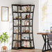 7 - Tier Bookshelf, L - Shaped Bookcase Corner Shelf Display Storage Rack Tribesigns