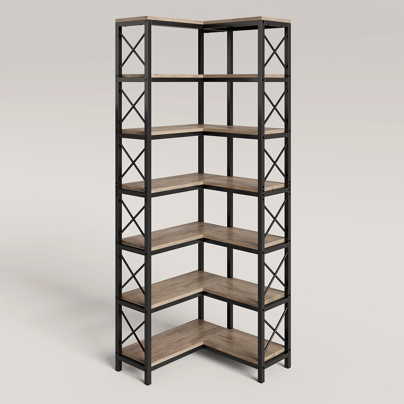 Tribesigns Corner Bookshelf, 7-Tier Corner Bookcase Display Rack