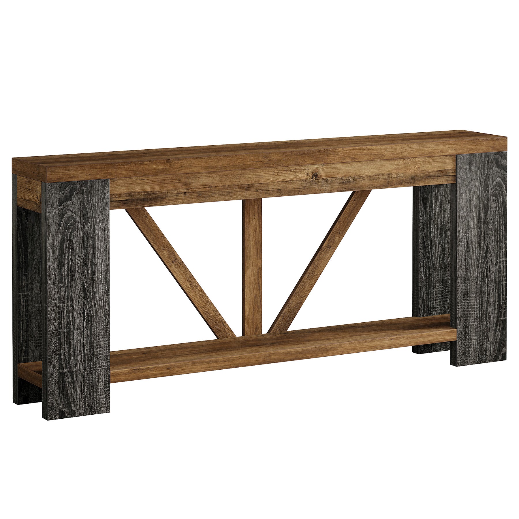 70.8" Console Table, 2-Tier Long Sofa Table Hallway Table