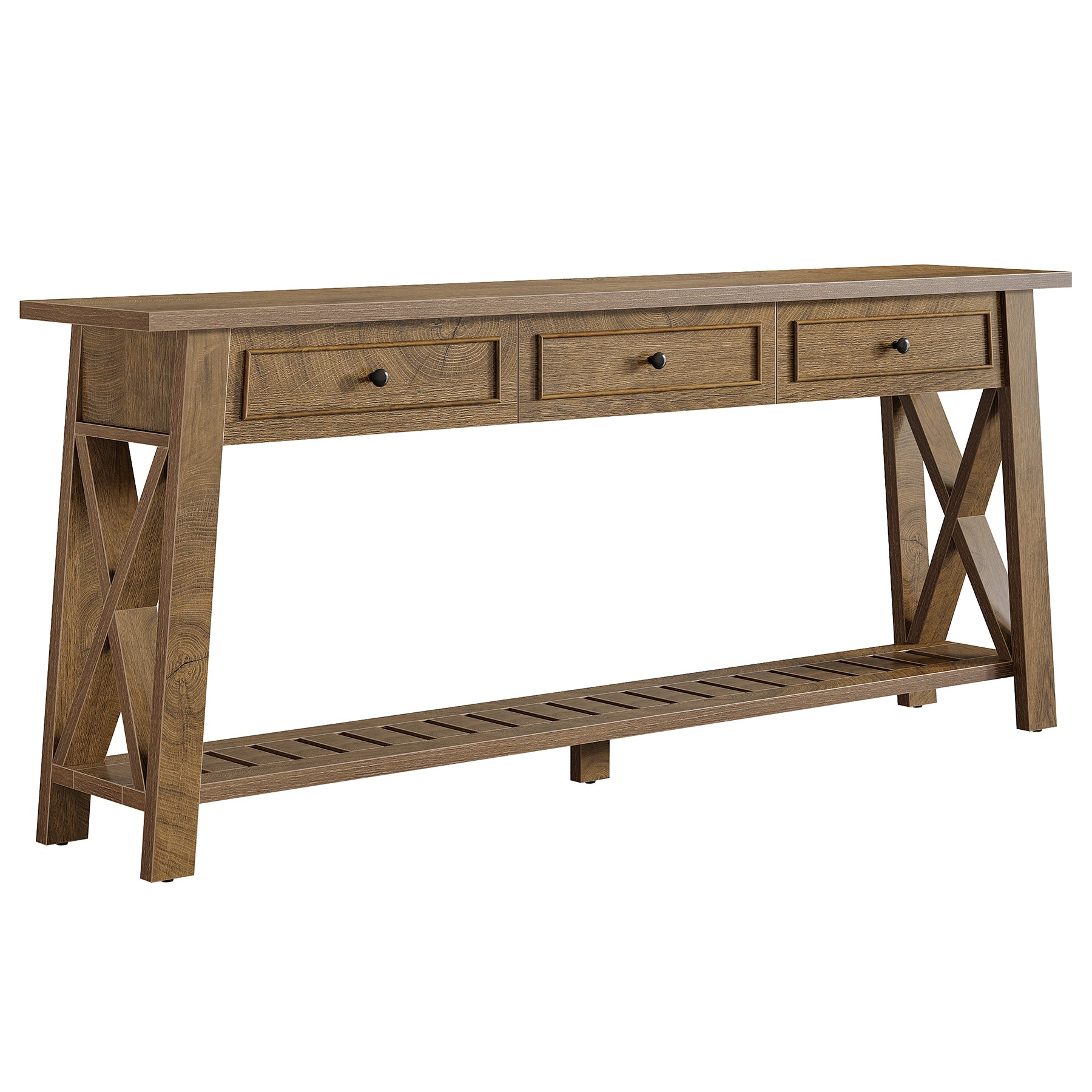 70.8" Console Table, Long Sofa Table Behind Couch with 3 Storage Drawers
