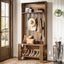 70.8" Freestanding Hall Tree, Coat Rack with Shoe Bench and Hooks