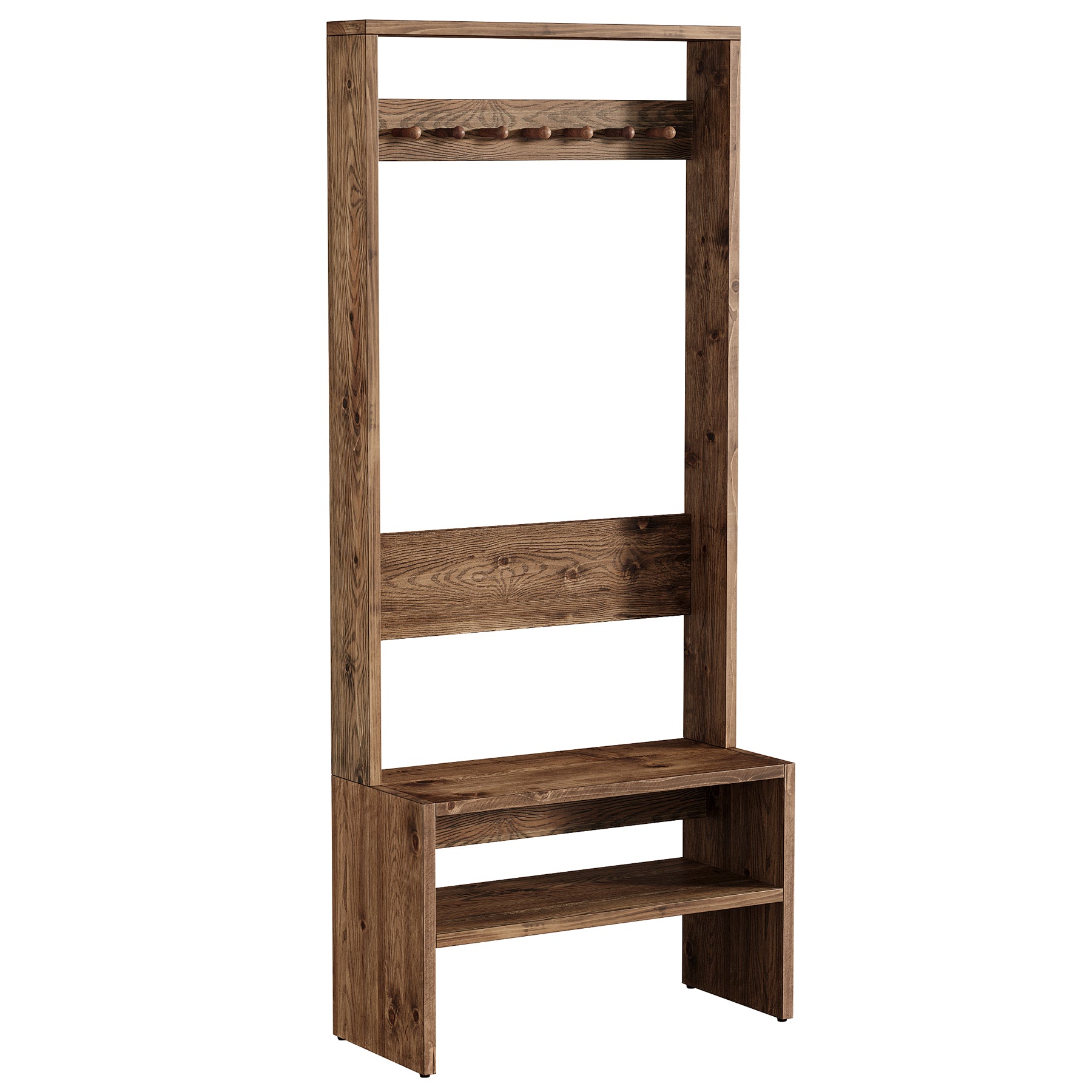 70.8" Tall Hall Tree, Freestanding Coat Rack with Bench and 7 Hooks
