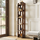 70.8" Tall Shoe Rack, 6-Tier Solid Wood Freestanding Shoe Organizer 3