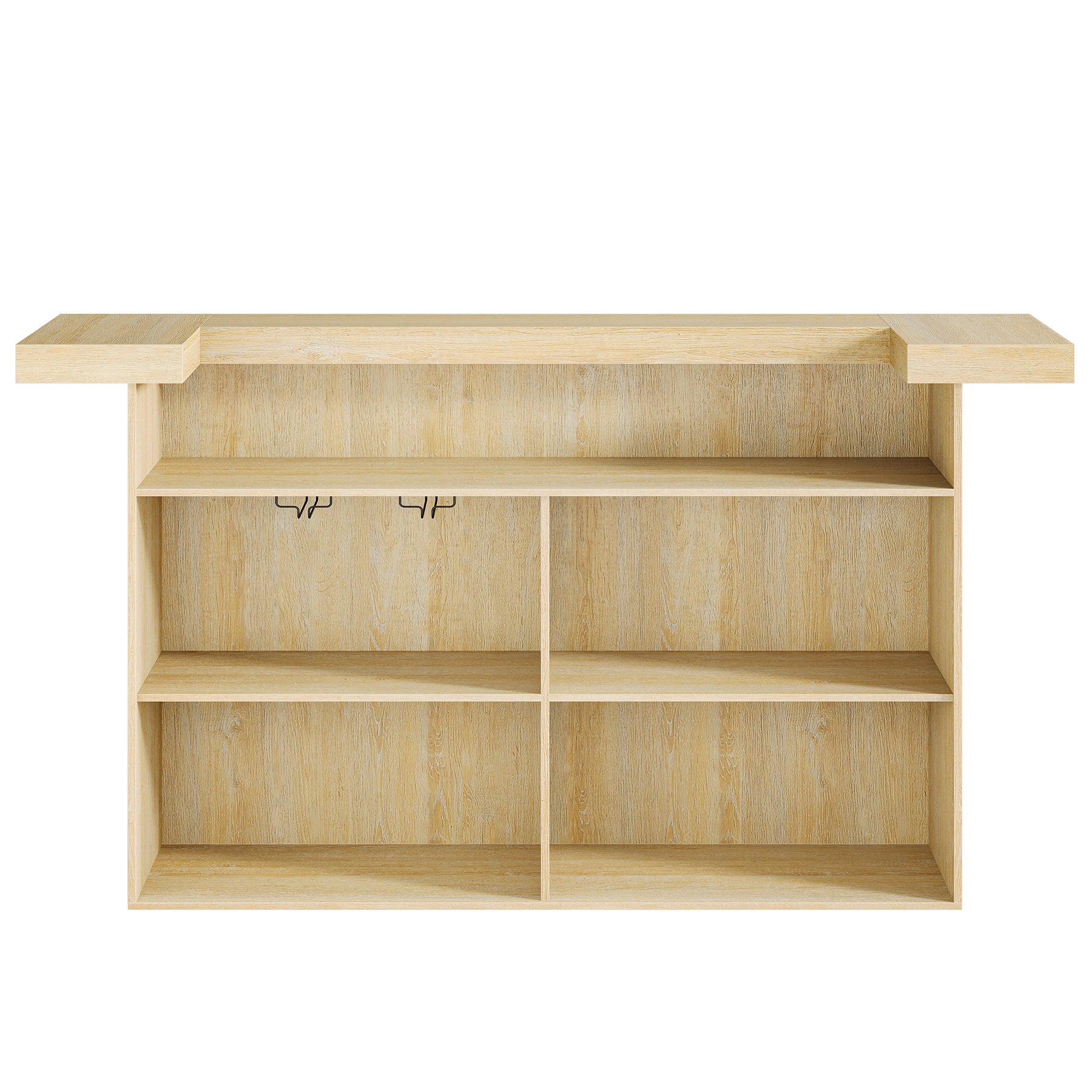 70.9" Bar Table, Modern Liquor Cabinet with 4-Tier Storage Shelves