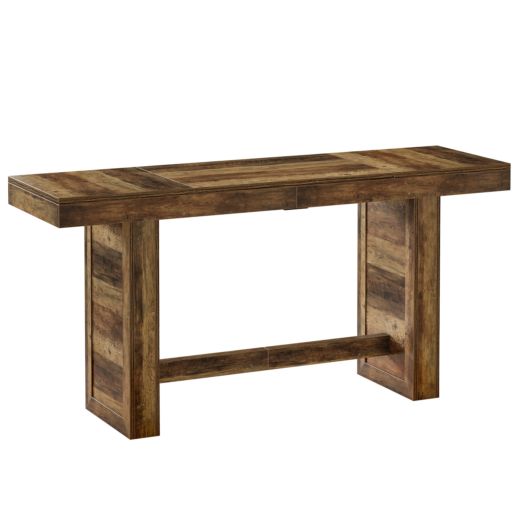 70.9" Bar Table, Rectangular Counter Height Pub Table with Footrest