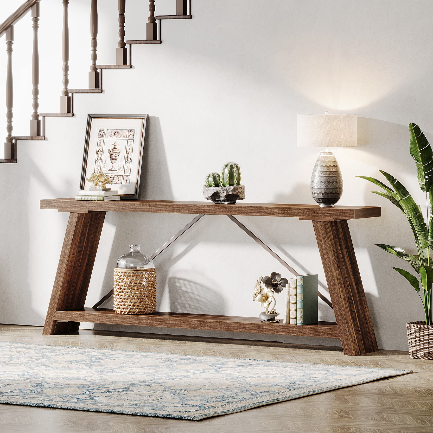 70.9" Console Table, Extra Long Sofa Table Behind Couch