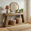 70.9" Console Table, Farmhouse Sofa Entryway Table with Sturdy Base