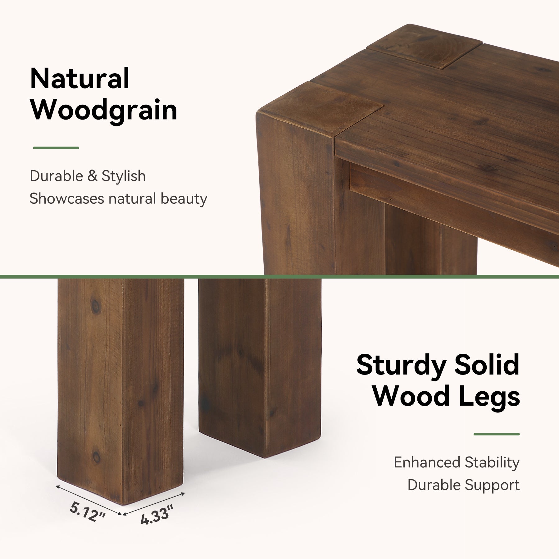 70.9" Console Table, Solid Wood Long Sofa Table for Entryway