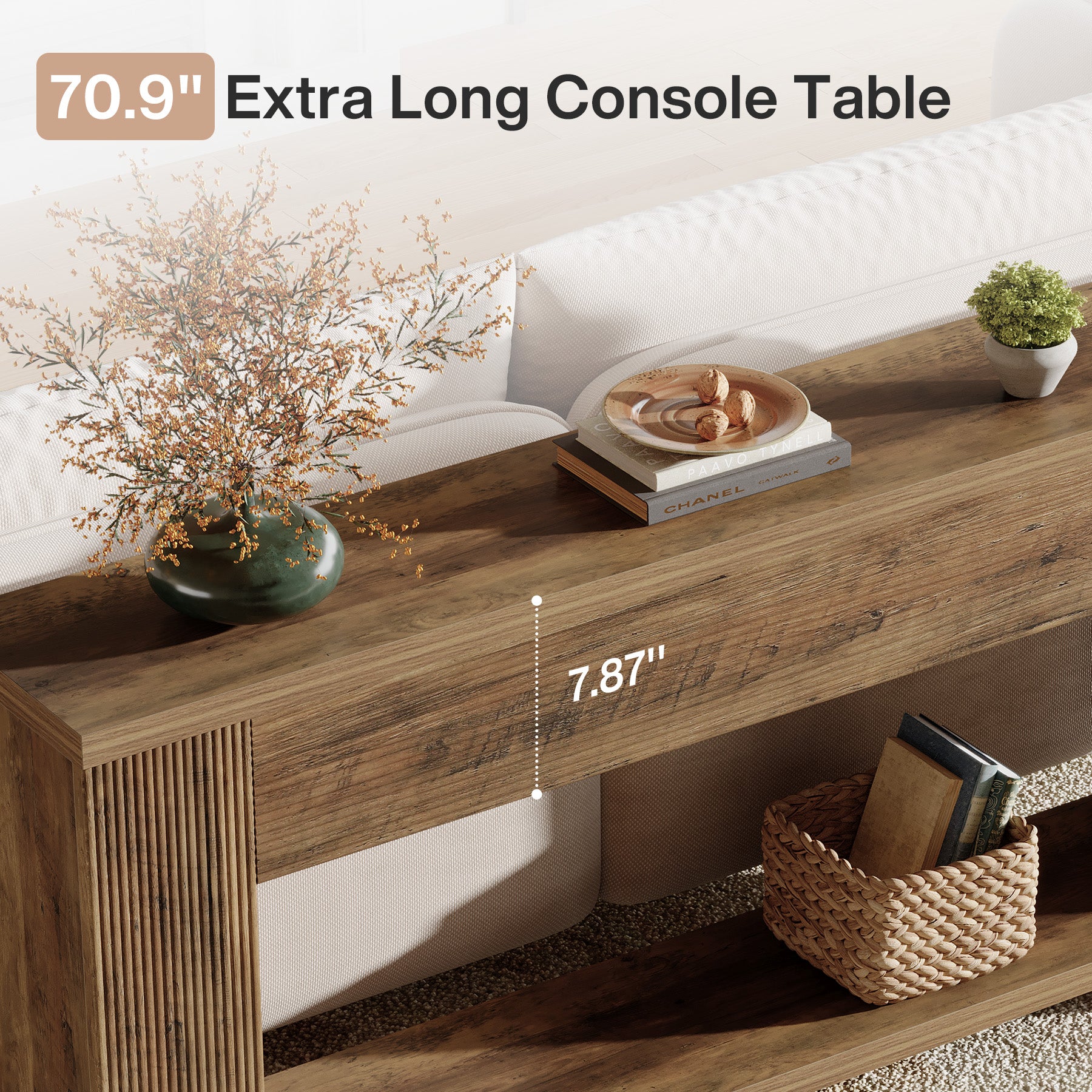 70.9" Console Tables, Farmhouse Sofa Table Hallway Table with Sturdy Legs