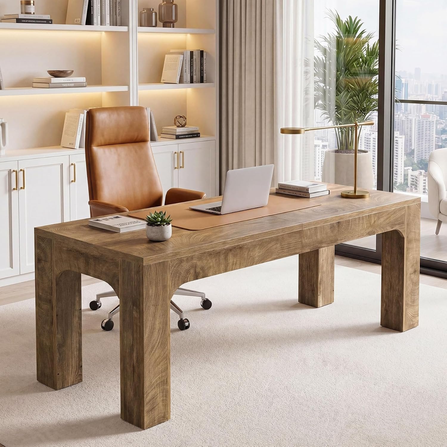 70.9" Extra Long Two Person Desk, Computer Desk Large Writing Desk for Home Office