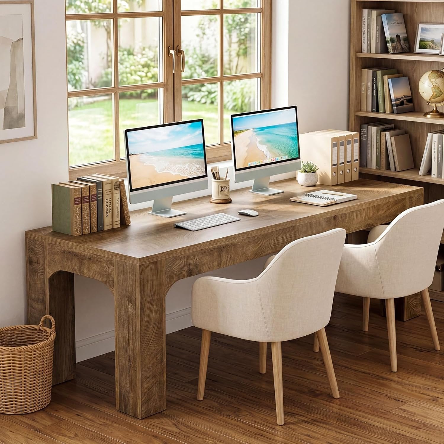 70.9" Extra Long Two Person Desk, Computer Desk Large Writing Desk for Home Office