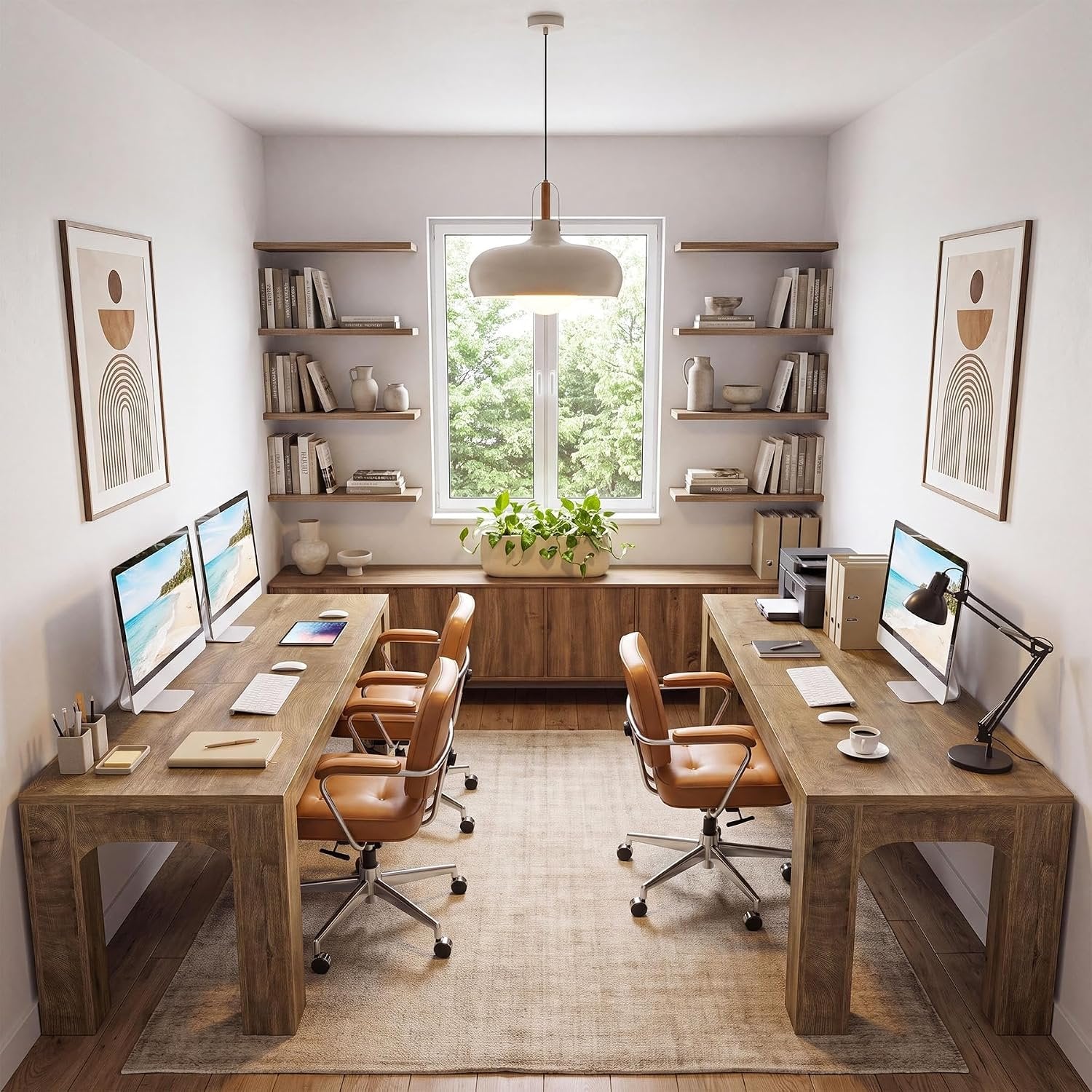 70.9" Extra Long Two Person Desk, Computer Desk Large Writing Desk for Home Office