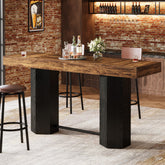 70.9" Home Bar Table, Counter Height Pub Table with Sturdy Base 3