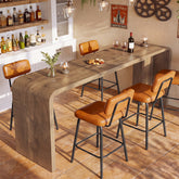 70.9" Long Bar Table, Narrow Counter Height Pub Table with Curved U-Shaped Base 3