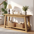 70.9" Solid Wood Console Table, Farmhouse Entryway Table for Living Room