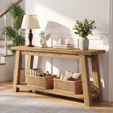 70.9" Solid Wood Console Table, Farmhouse Entryway Table for Living Room 3