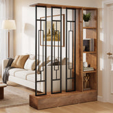 70.9" Wall Room Divider, Freestanding Wall Partition#Color_Brown 3