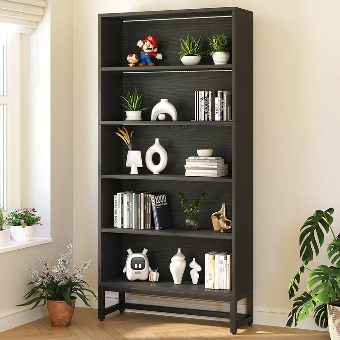 70.8” Bookcase, Large Bookshelf Organizer with 5-Tier Storage Shelves Tribesigns