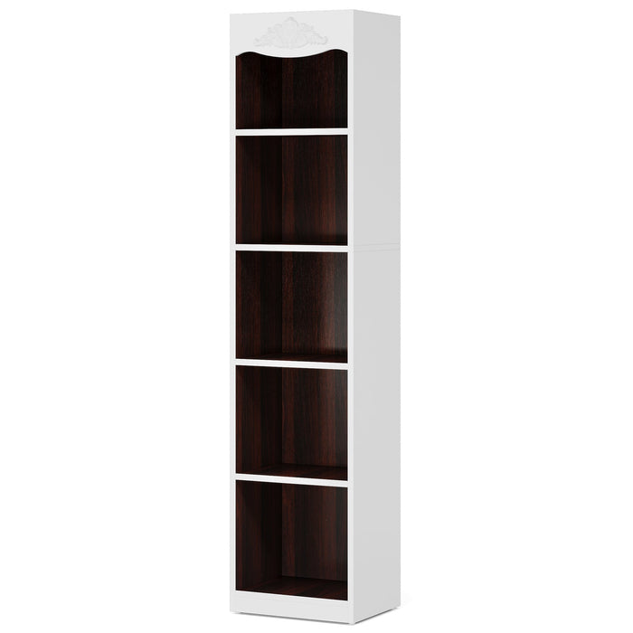 70.8" Bookcase, Wood Display Rack with 5-Tier Storage Shelves Tribesigns
