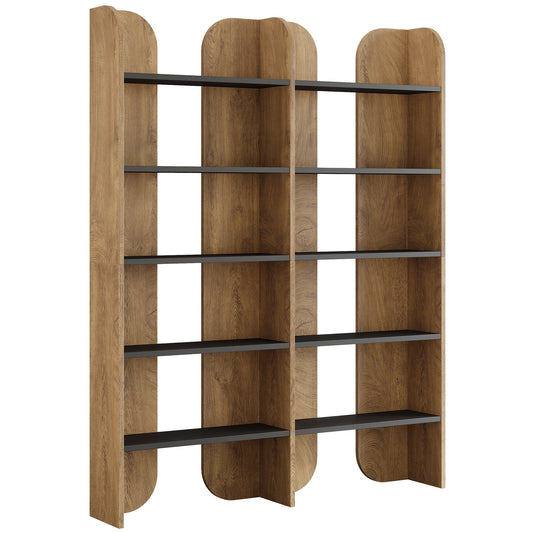70.8" Bookshelf, 5 - Tier Bookcase with Open Display Shelves Tribesigns