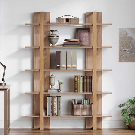 70.8" Bookshelf, 5 - Tier Etagere Bookcase Display Shelf Tribesigns