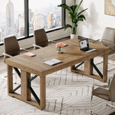 70.8" Conference Table, Rectangle Meeting Table with Large Tabletop Tribesigns 3