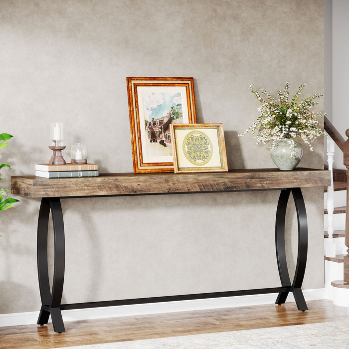 70.8" Console Table, Farmhouse Sofa Table Narrow Entryway Table Tribesigns