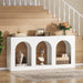 70.8" Console Table, Wood Entryway Entry Table with 3 Arched Shelves Tribesigns