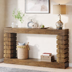 70.8" Console Table, Wood Rectangular Sofa Table Tribesigns