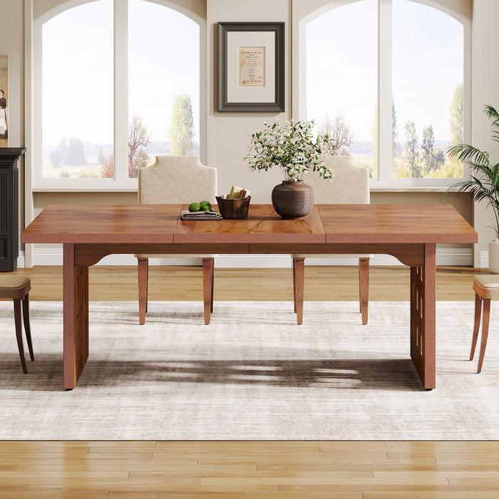 70.8" Dining Table, Farmhouse Rectangular Kitchen Table for 6 - 8 Person Tribesigns