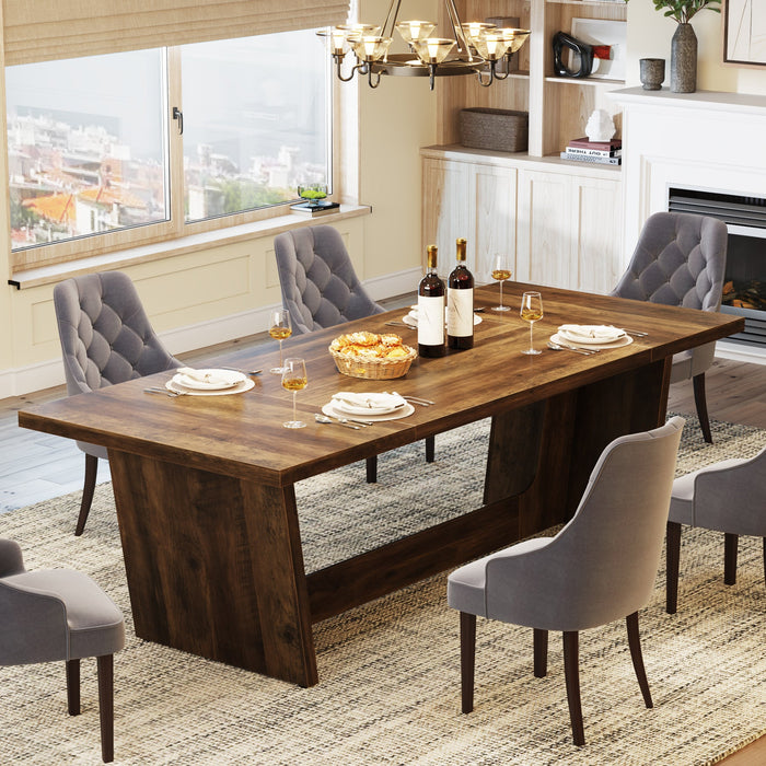 70.8-Inch Dining Table, Wood Farmhouse Kitchen Table for 4-6 Tribesigns