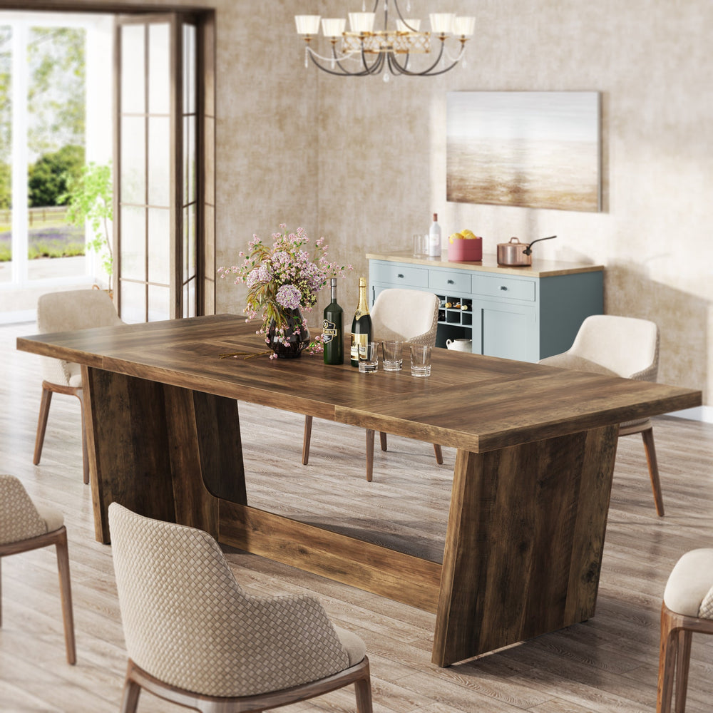 Tribesigns 70.8-Inch Dining Table Wood Farmhouse Kitchen Table for 4-6 ...