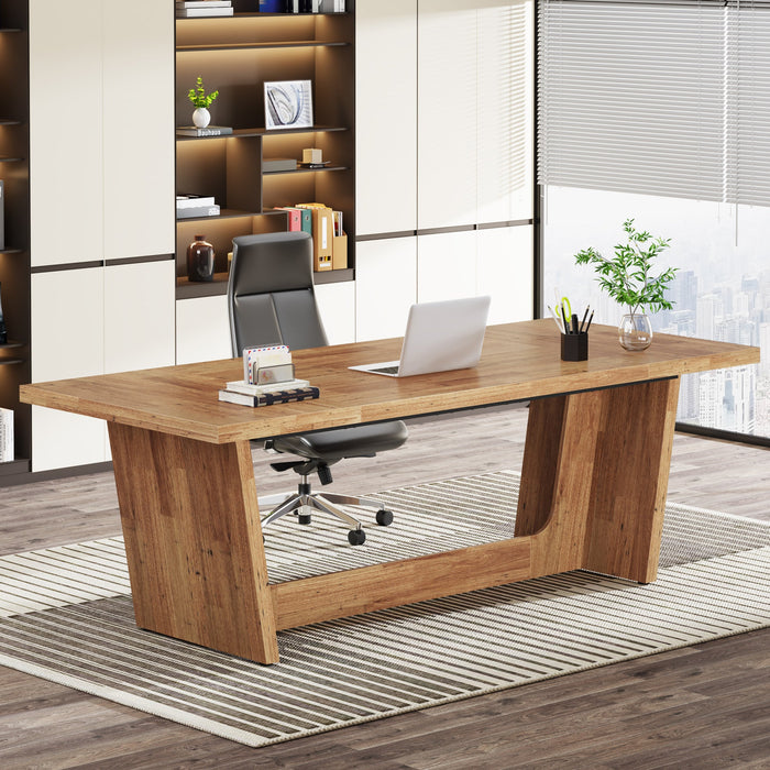 70.8 - Inch Executive Desk, Wood Study Computer Desk Writing Table Tribesigns