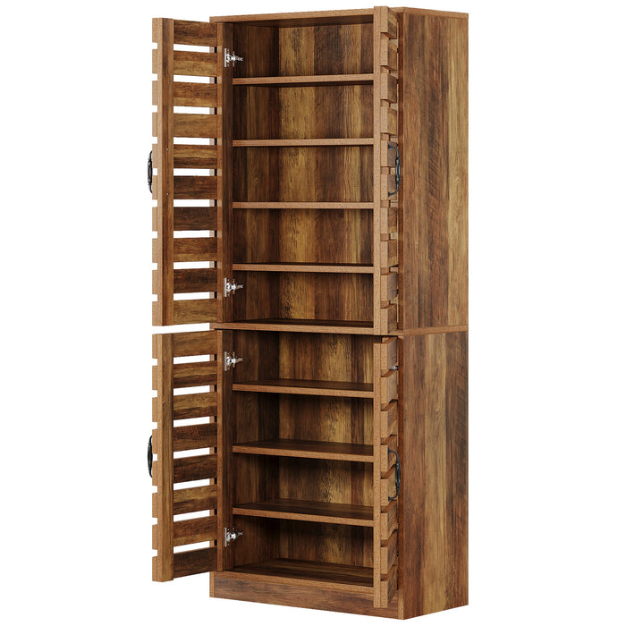 70.8" Shoe Cabinet, 9 - Tier Vertical Shoe Rack with Shutter Doors Tribesigns