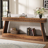 70.8" Sofa Table, Farmhouse Console Table Entryway Table with Storage Tribesigns 3