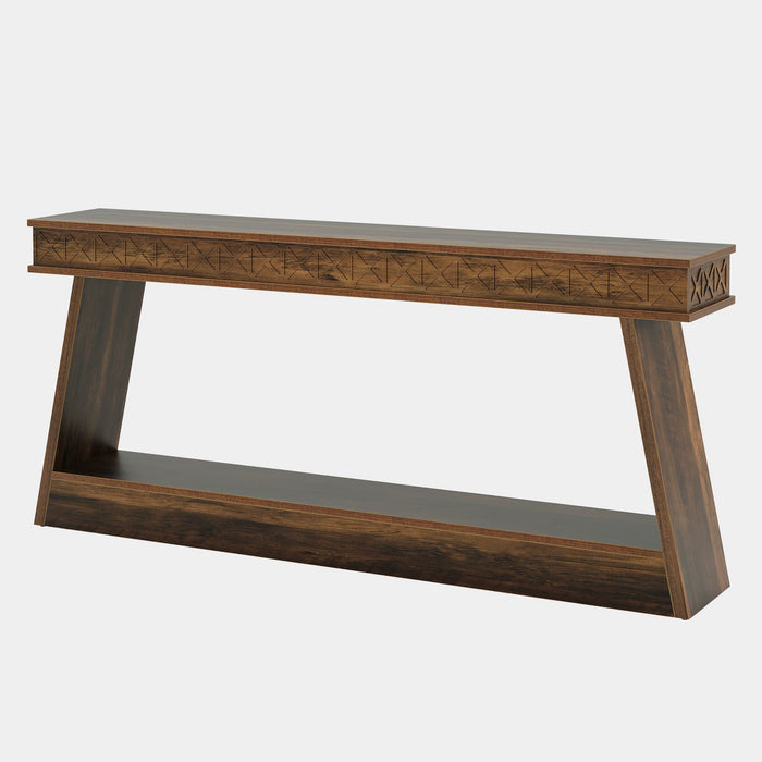 70.8" Sofa Table, Farmhouse Console Table Entryway Table with Storage Tribesigns