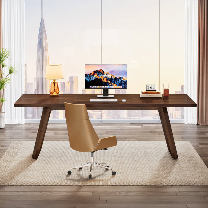 70.8" Wood Executive Desk, Large Home Office Computer Desk Workstation Tribesigns