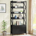 70.86" Bookshelf, Industrial 5-Tier Bookcase with 2 Drawers Tribesigns