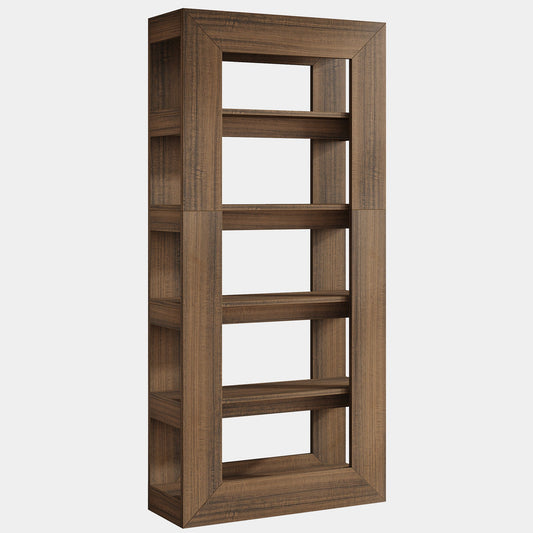 70.9" Bookcase, 5 - Tier Wooden Bookshelf Storage Display Etagere Tribesigns