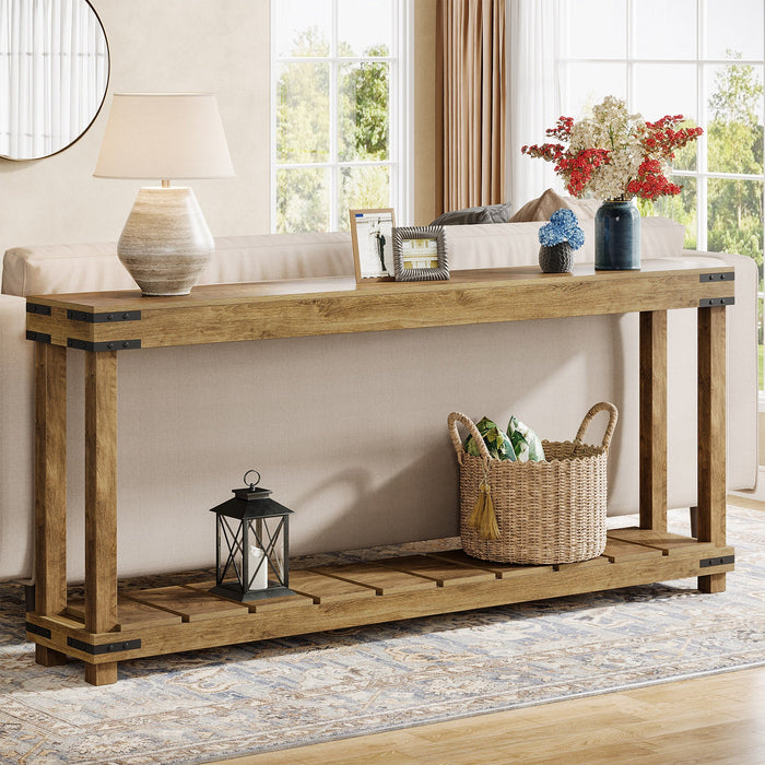 70.9" Console Table, 2 - Tier Entryway Table Sofa Table with Storage Shelves Tribesigns