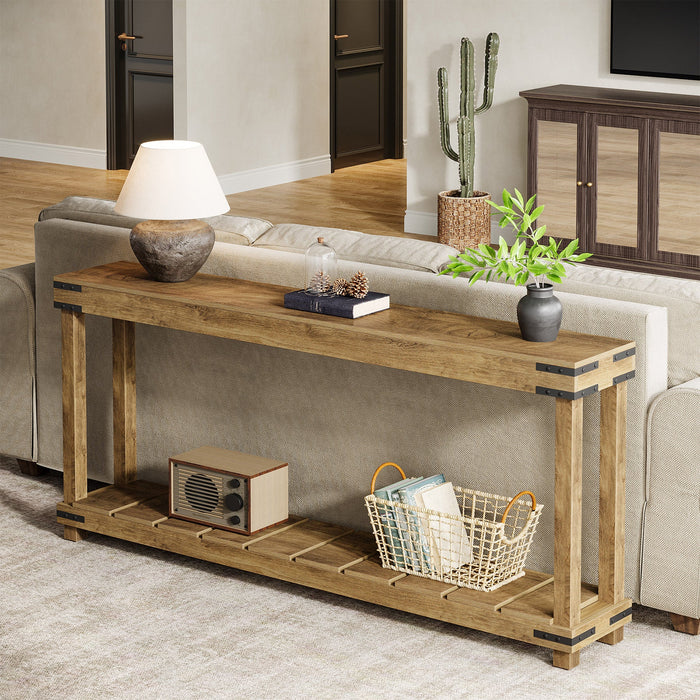 70.9" Console Table, 2 - Tier Entryway Table Sofa Table with Storage Shelves Tribesigns