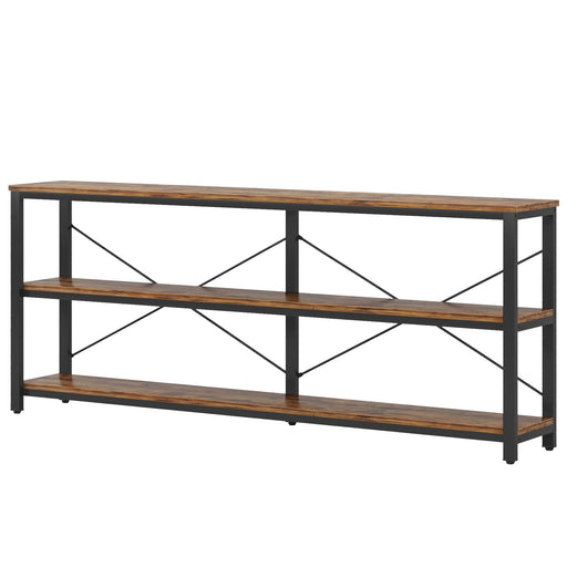 70.9" Console Table, 3 - Tier Sofa Table with Metal Frame Tribesigns