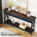 70.9" Console Table, Extra Long Sofa Table with Drawers & Storage Shelves Tribesigns