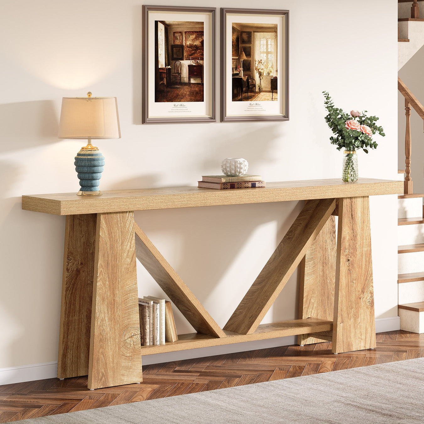 70.9" Console Table, Farmhouse Entryway Table Sofa Table Tribesigns