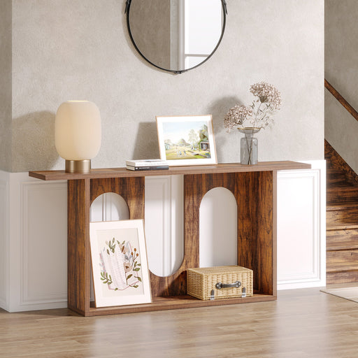 70.9" Console Table, Farmhouse Long Entryway Sofa Table with Storage Tribesigns