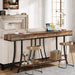 70.9" Console Table, Industrial Narrow Sofa Table with Storage Shelves Tribesigns