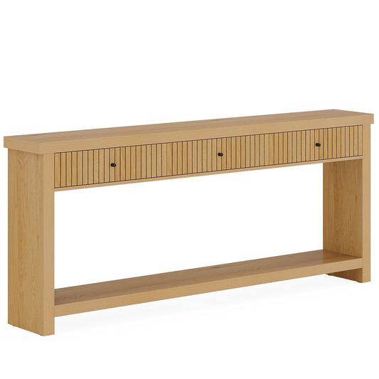 70.9" Console Table, Long Wood Sofa Table with 3 Drawers Tribesigns