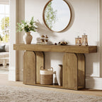 70.87" Long Console Table, Rustic Console Table with Arched Base and Low Shelf